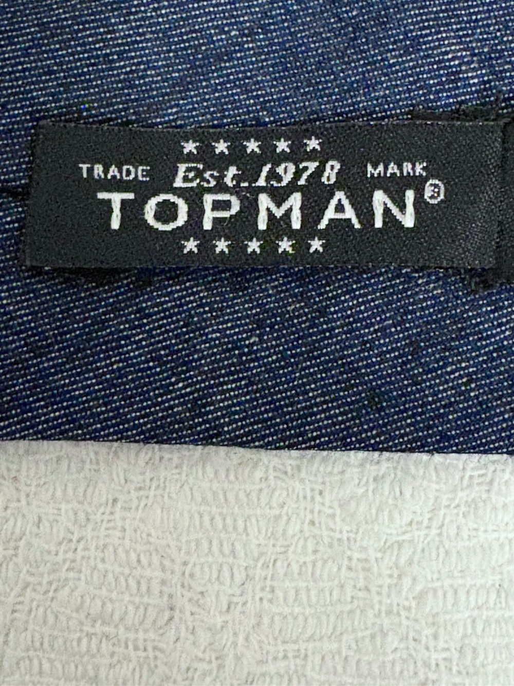 Topman Slim Skinny Tie Dark Blue Cotton Textured